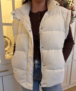 Alternative view of Ivory Zip-Up Puffer Vest