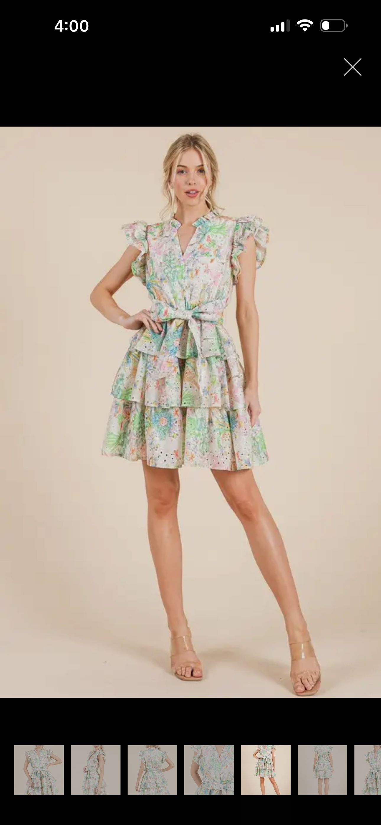 Green Multicolor Ruffle Mini Dress - Curvy - Image 2