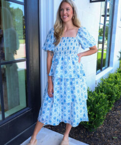 Georgia Grace Blue Tiered Dress