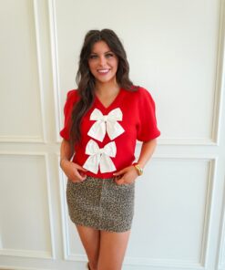 Stay Sweet Sweater Top - Red