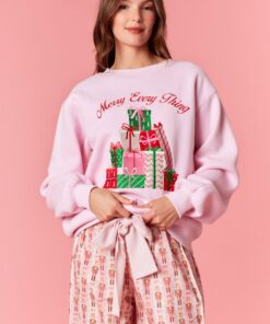 Alternative view of “Merry Every Thing” Pink Sweatshirt