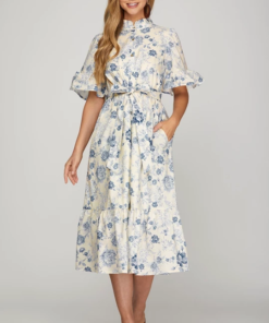 Alternative view of Susannah Blue Floral Midi Dress