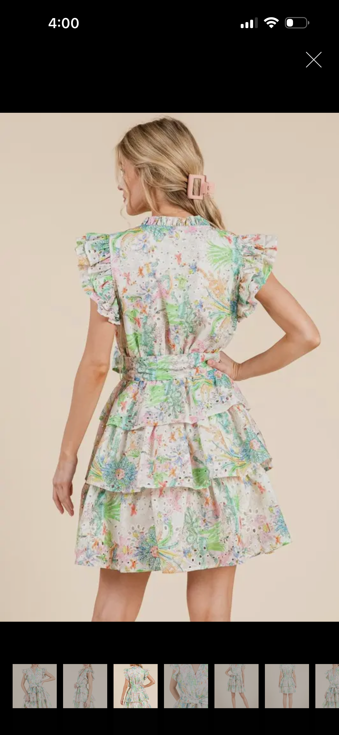 Green Multicolor Ruffle Mini Dress - Curvy - Image 4