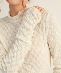 Ivory Lacey Long Sleeve Top