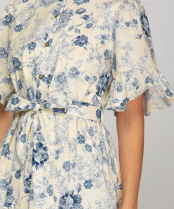 Susannah Blue Floral Midi Dress