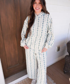 Alternative view of Blue Floral Printed Matching Sweat Set