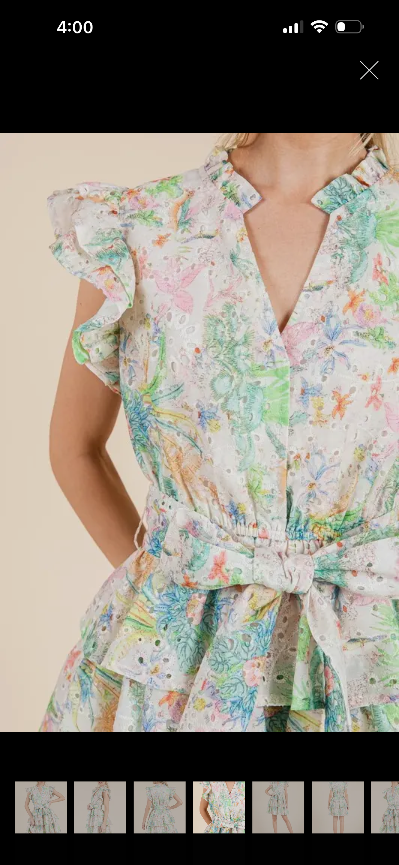 Green Multicolor Ruffle Mini Dress - Curvy - Image 3
