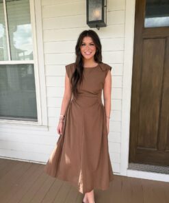 Side Panel Midi Dress - Espresso