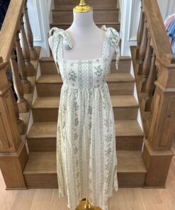 Vintage Charm Light Olive Midi Dress