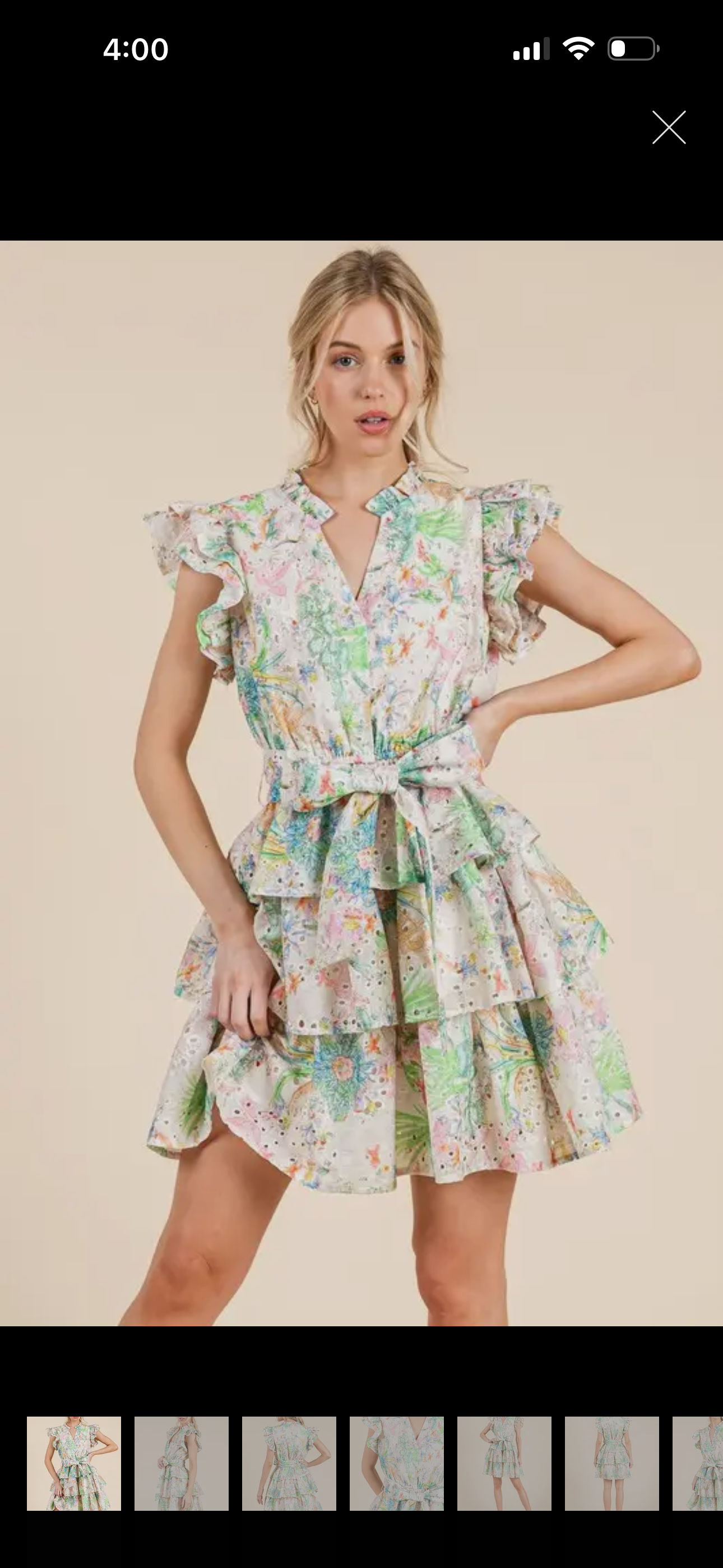 Green Multicolor Ruffle Mini Dress - Curvy - Image 5
