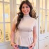 Oatmeal Pleated Waist Top