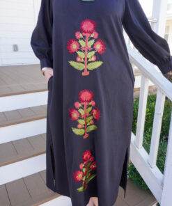 Alternative view of Embroidered Floral Maxi Dress - Black