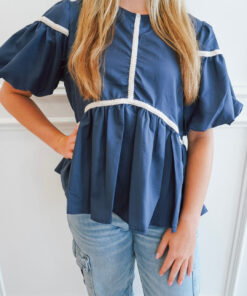 Alternative view of Everyday Bliss Navy Top