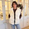 Ivory Zip-Up Puffer Vest
